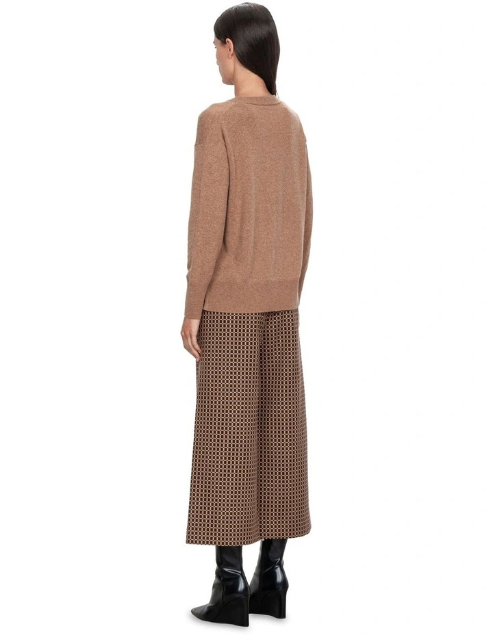 Deco Check Cropped Pants in Chocolate