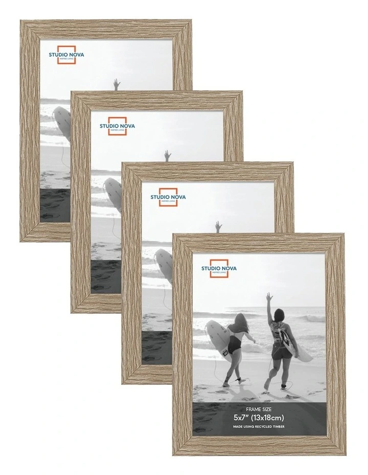 Premium Picture Photo Frame 5x7in Set of 4 in Natural Oak