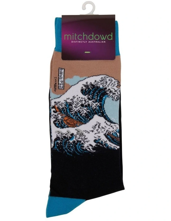 The Great Wave Sock Navy