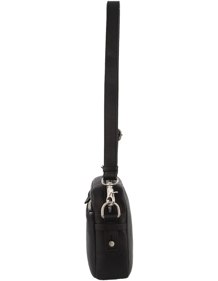Leather Cross-Body Bag in Black