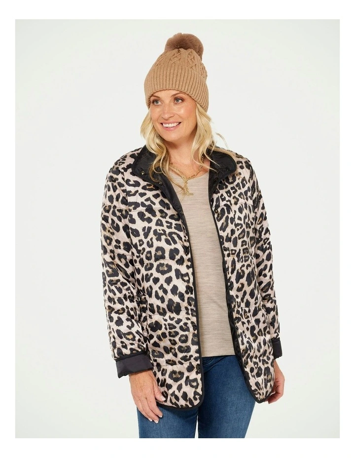 Armoni Reversible Animal Jacket in Black