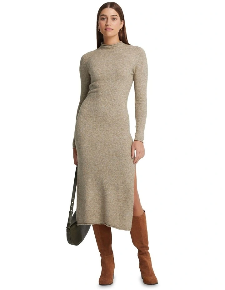Justine Yak Blend Dress in Camel