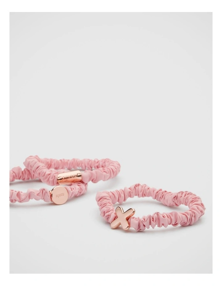 Mim-twist Hair Scrunchie Set in Cosmetic Pink