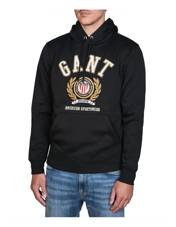 Crest Sweat Hoodie in Black