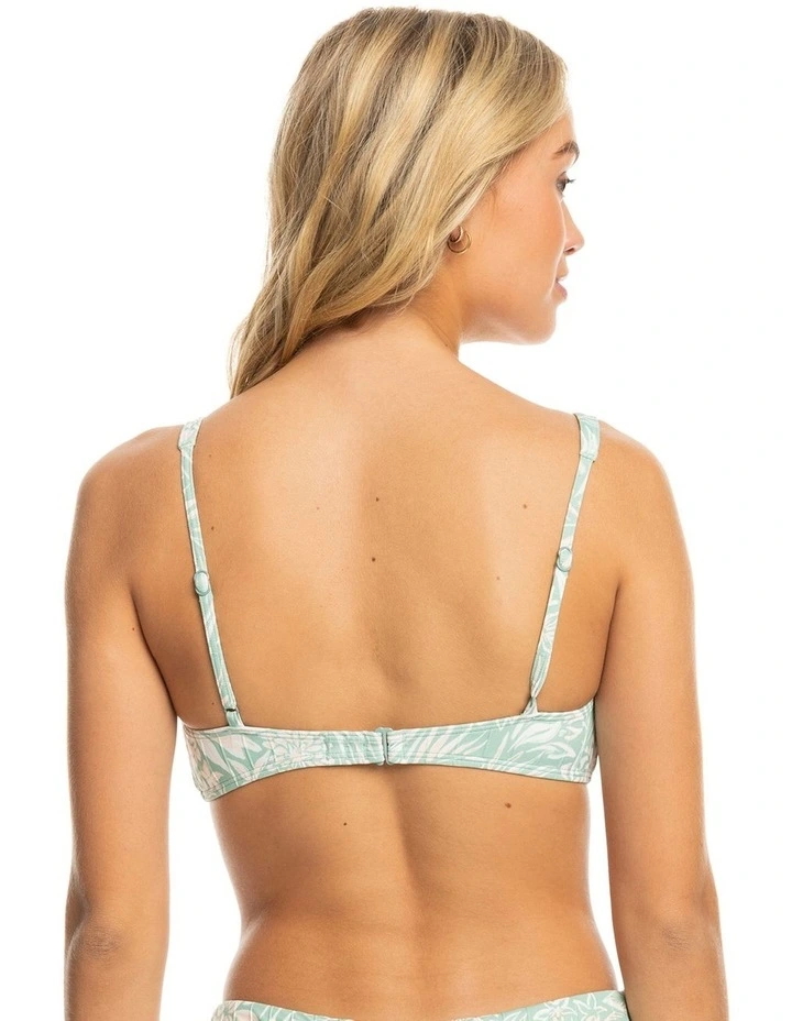 Rib Love The Oceana V-Neck Bikini Top in Blue Surf Planao