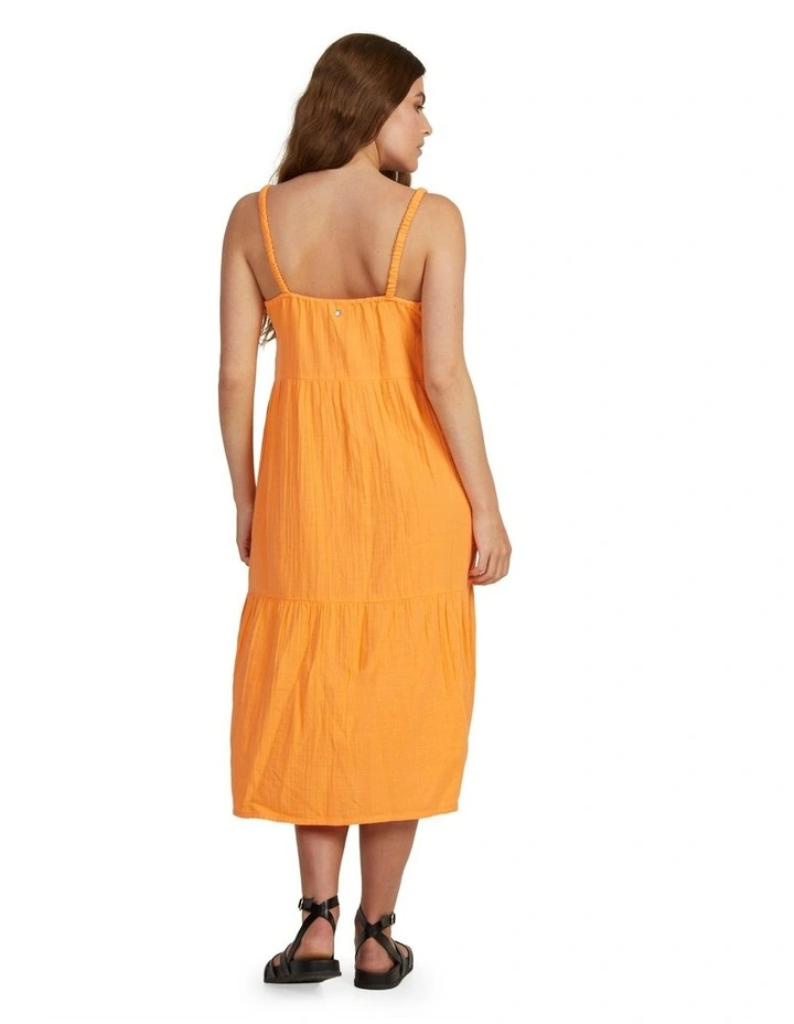 Waiting Line Dress in Neon Orange Pop