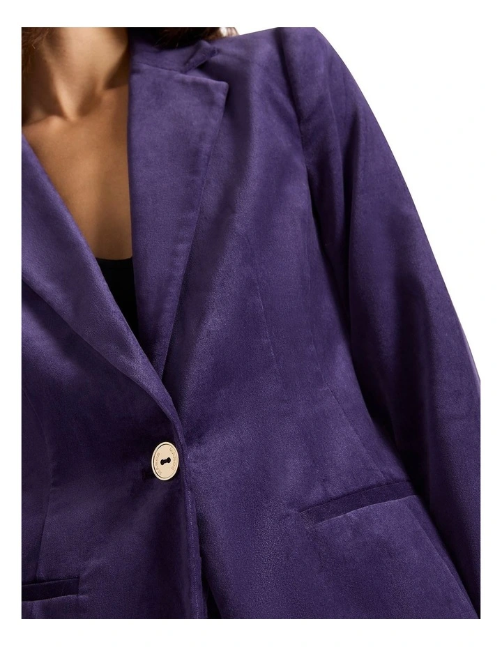 Nala Velvet Blazer in Nightshade