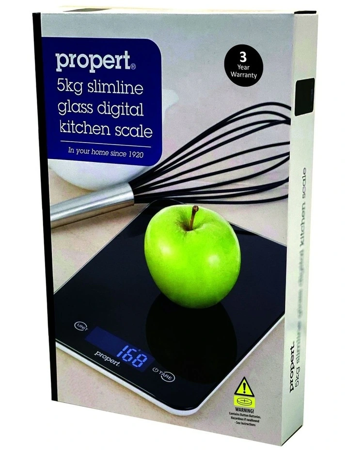Slimline Glass Soft Touch Digital Scale Electronic Weight 5kg in Black
