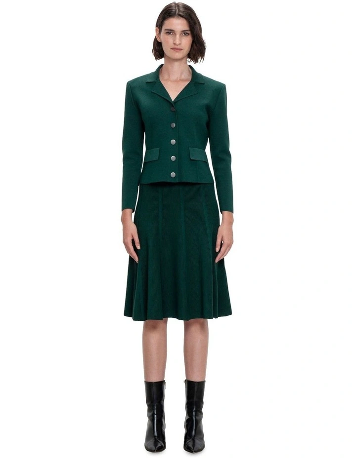 Ottoman Knit Skirt in Deep Green