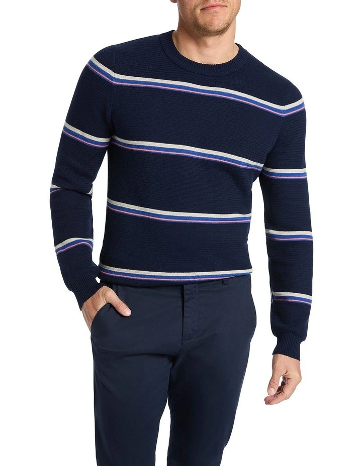 Eric Stripe Knit in Navy Stripe