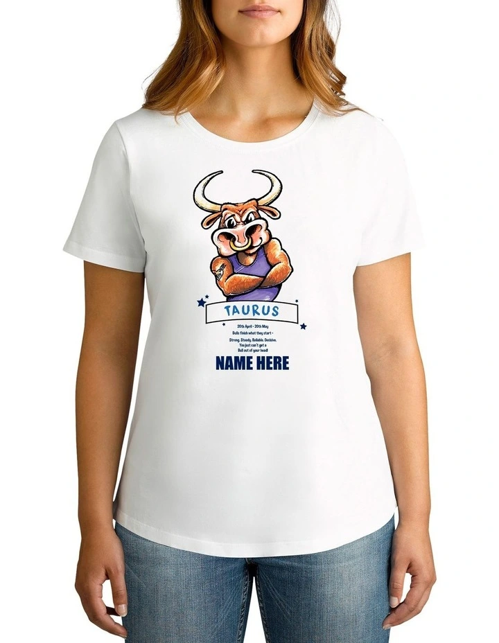 Women's Zodiac Taurus Personalised Cotton T Shirt