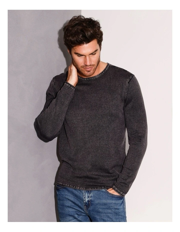 Cole Crew Pullover in Charcoal