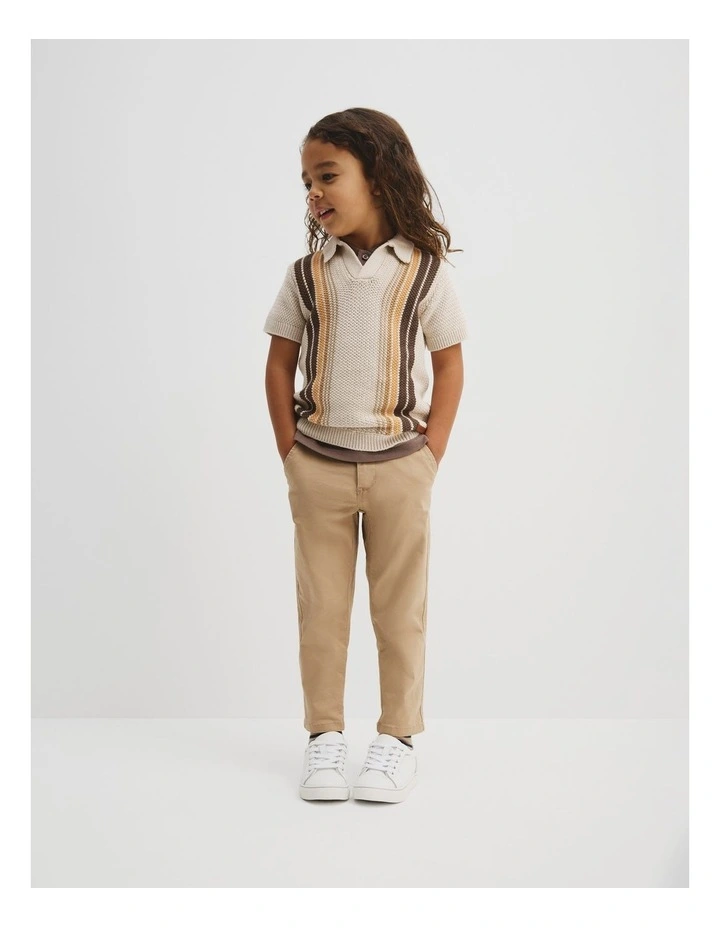 Organically Grown Cotton Knit Polo in Oat