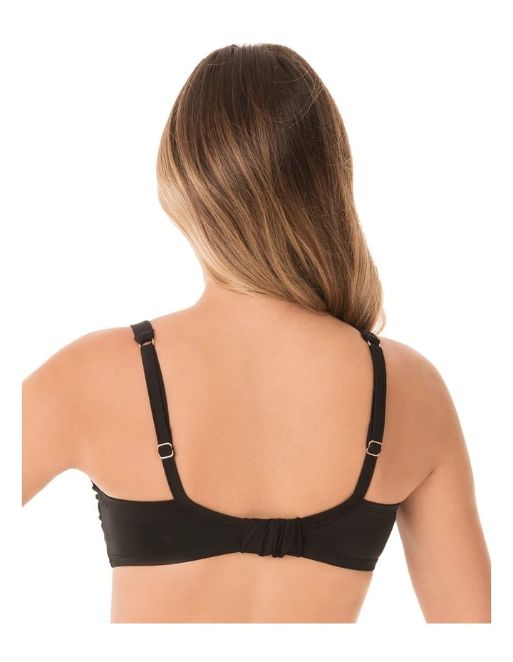 Surplice Supportive Underwired Full Bust Bikini Top in Black