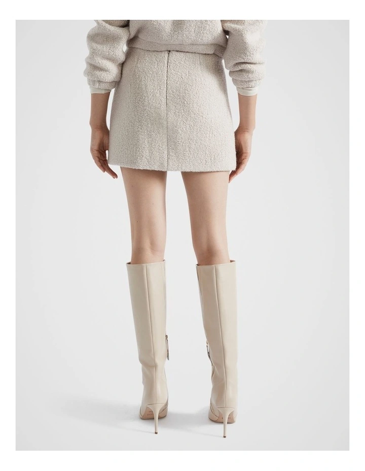 Boucle Mini Skirt in Oat