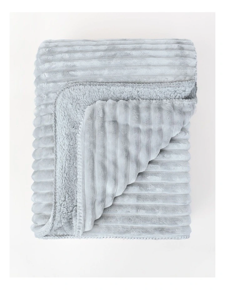 Chunky Rib Blanket in Grey