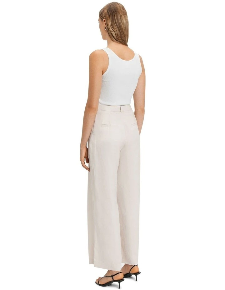 Zip Front Wide Leg Pant in Stone