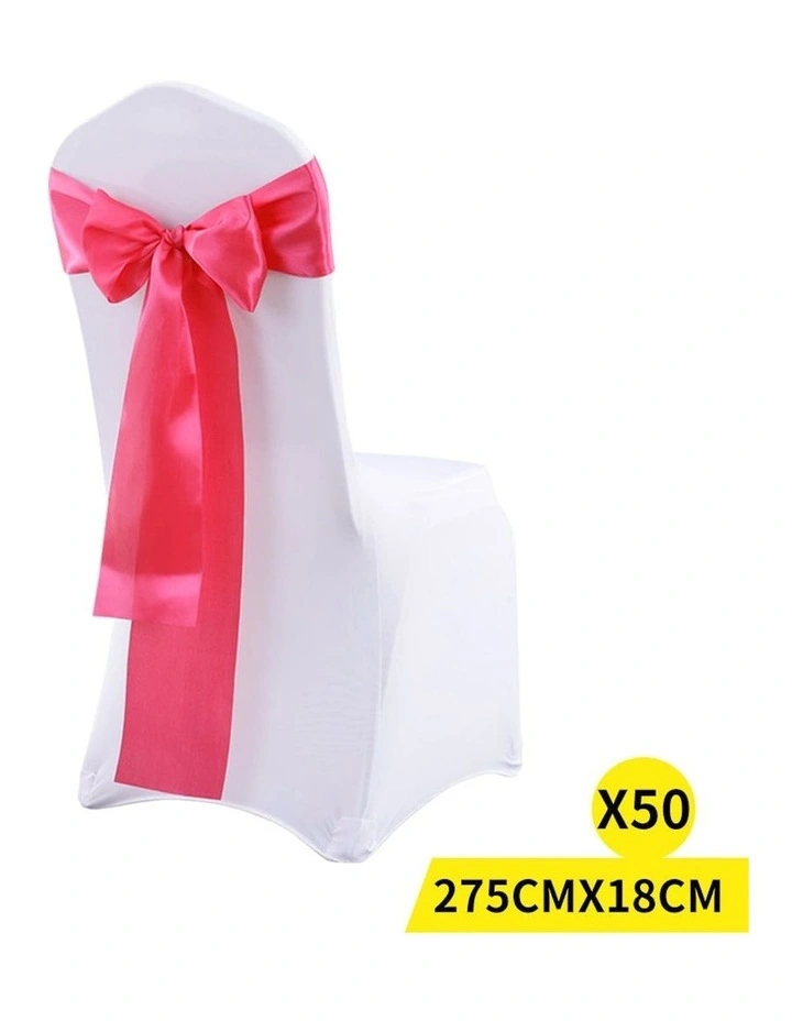 50x Satin Chair Sashes in Red