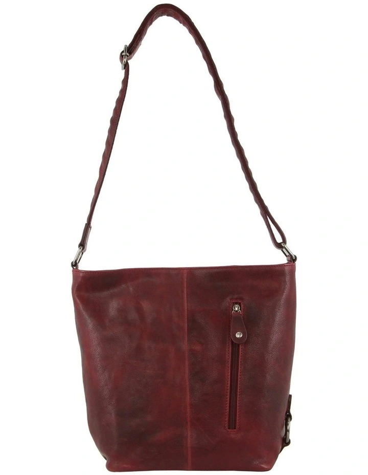 Nappa Leather Bucket Cross-Body Bag in Chestnut