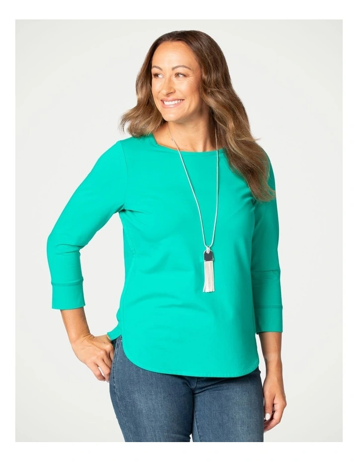 Eternity Modal Cotton Bind Top in Emerald