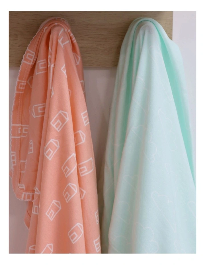 Nordic Jersey Wrap 2 Pack in Coral/Tiffany