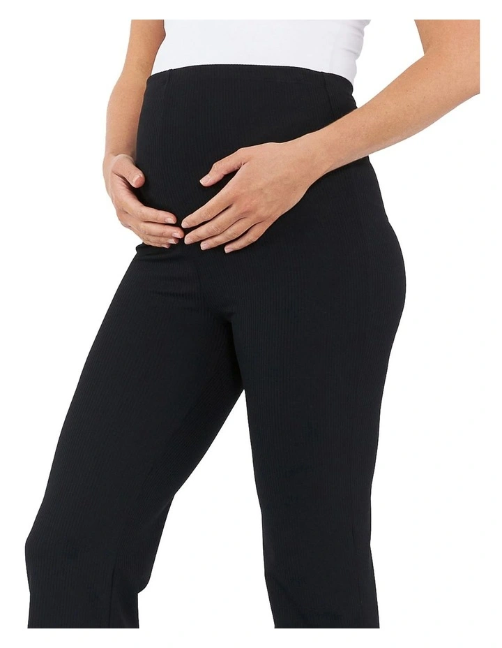 Jonah Rib Flare Pant in Black