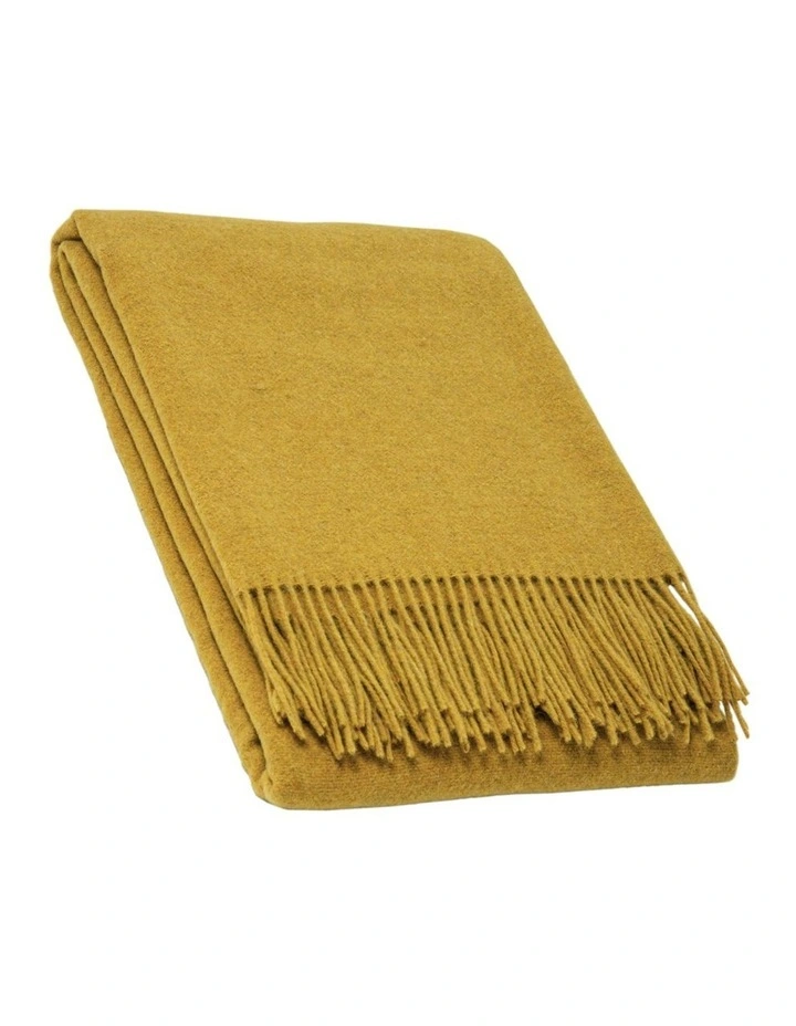 Oxford Throw Blanket in Mustard