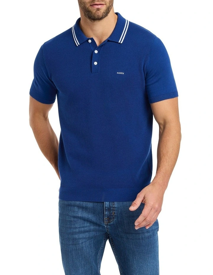 Eero Knit Polo in Sapphire