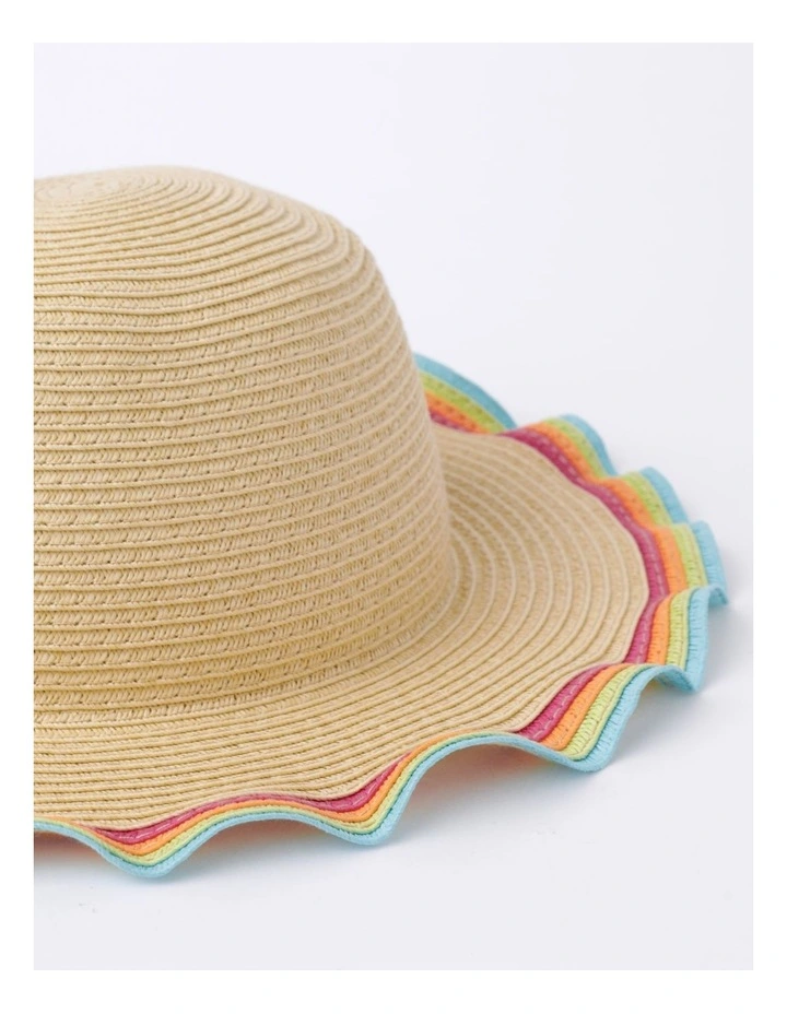 Scalloped Edge Straw Hat in Natural