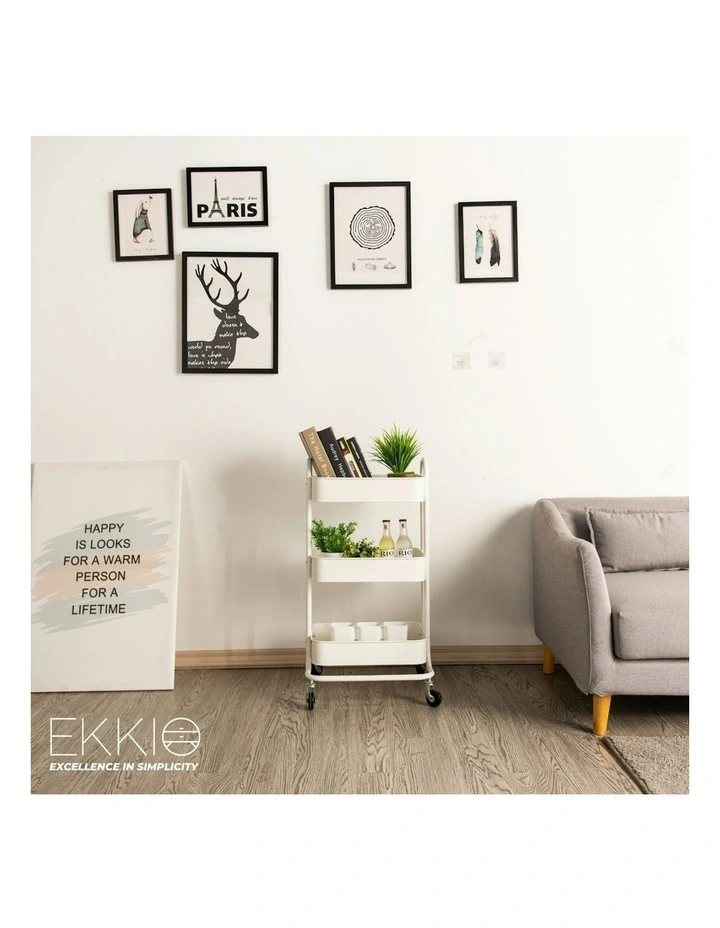 Kitchen Trolley Cart 3 Tier in White