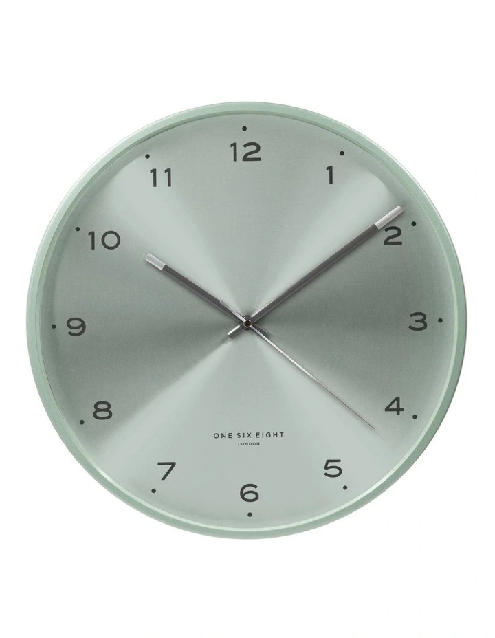Elsa Silent Wall Clock in 30cm Sage Green
