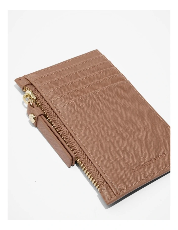 Branded Credit Card Purse in Biscuit
