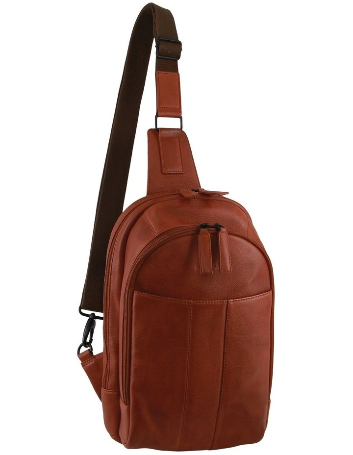 Leather Sling Bag in Cognac