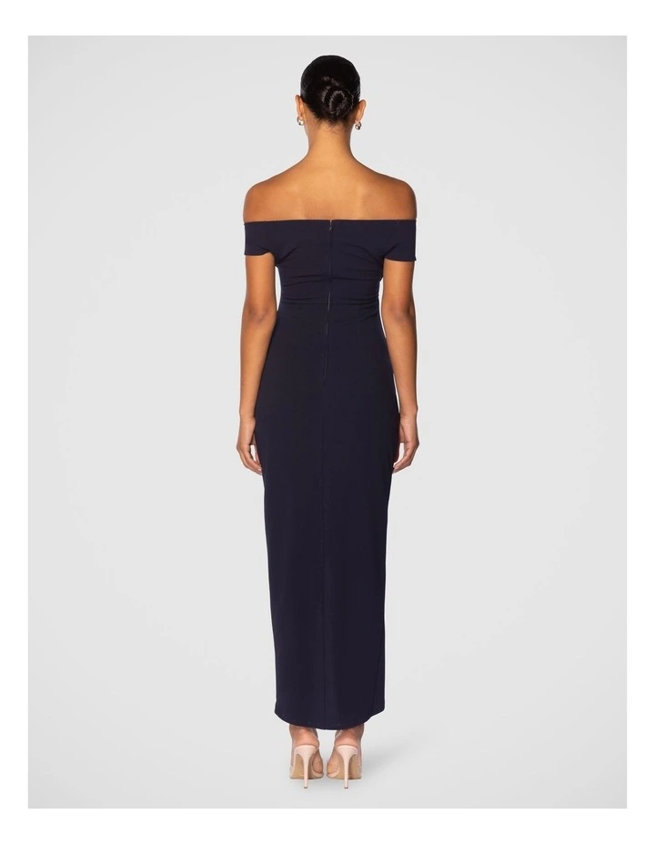 Alice Off Shoulder Gown in Navy