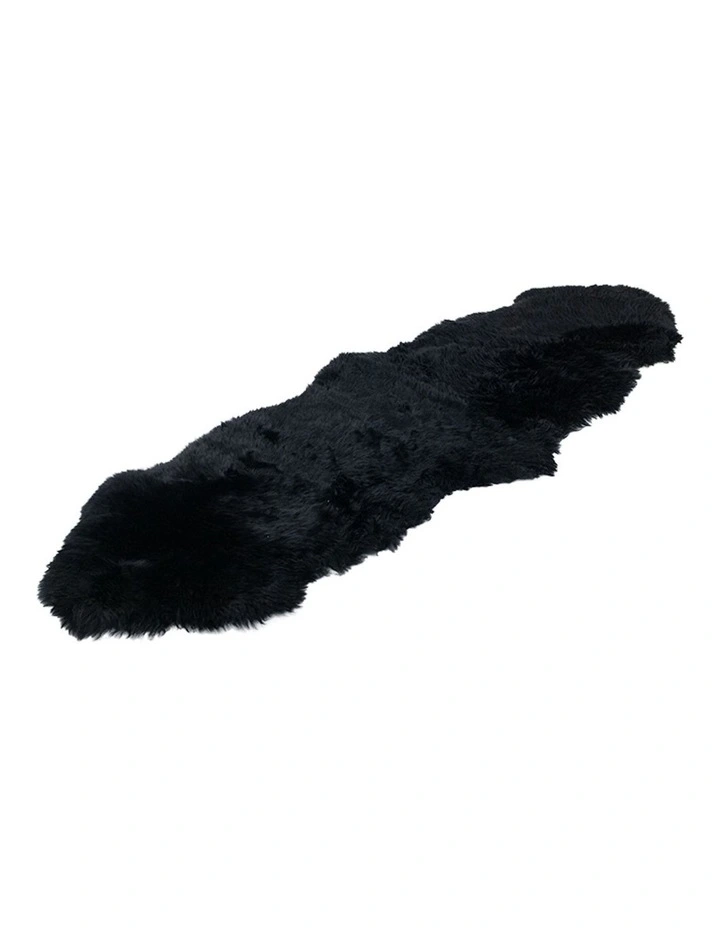 Naturally Sheepskins Long Wool Sheepskin Rug Double (Black)