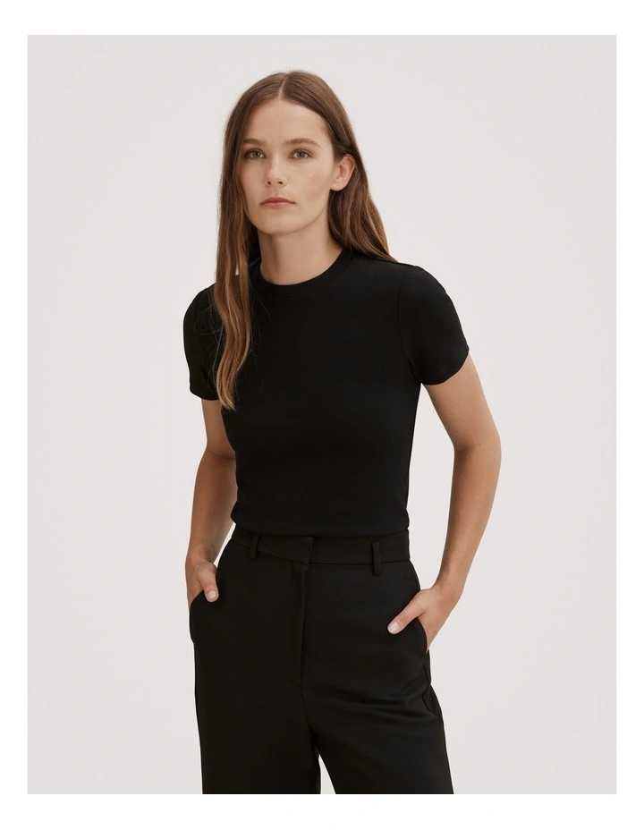 Australian Cotton Fitted T-Shirt in Black