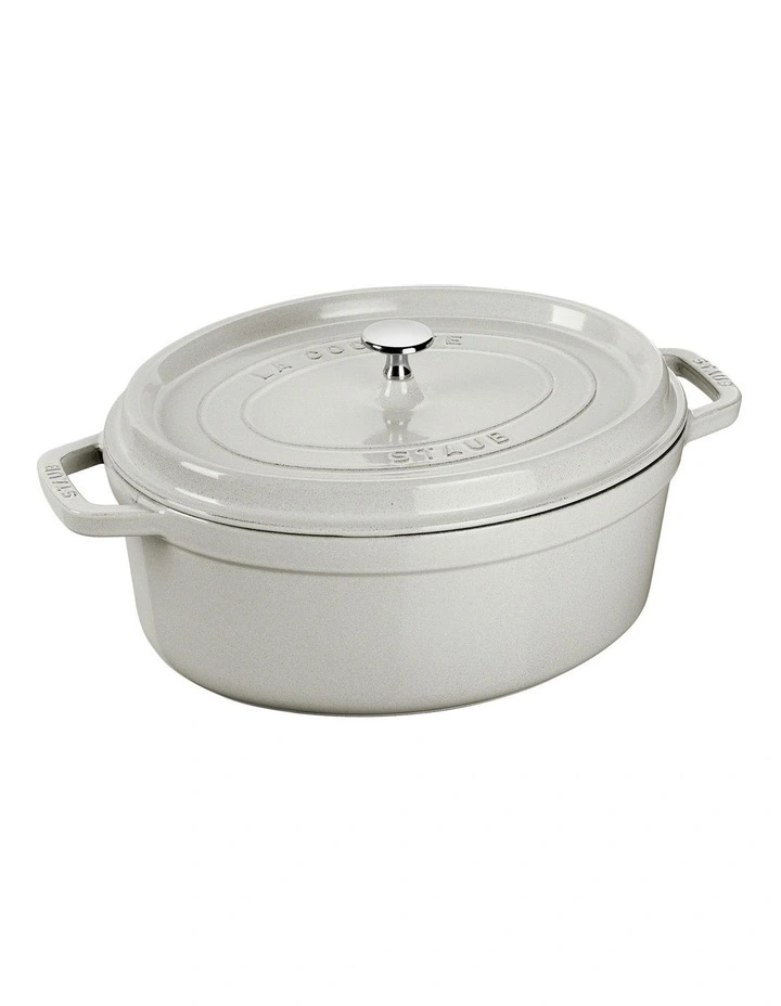 31cm Oval Cocotte White