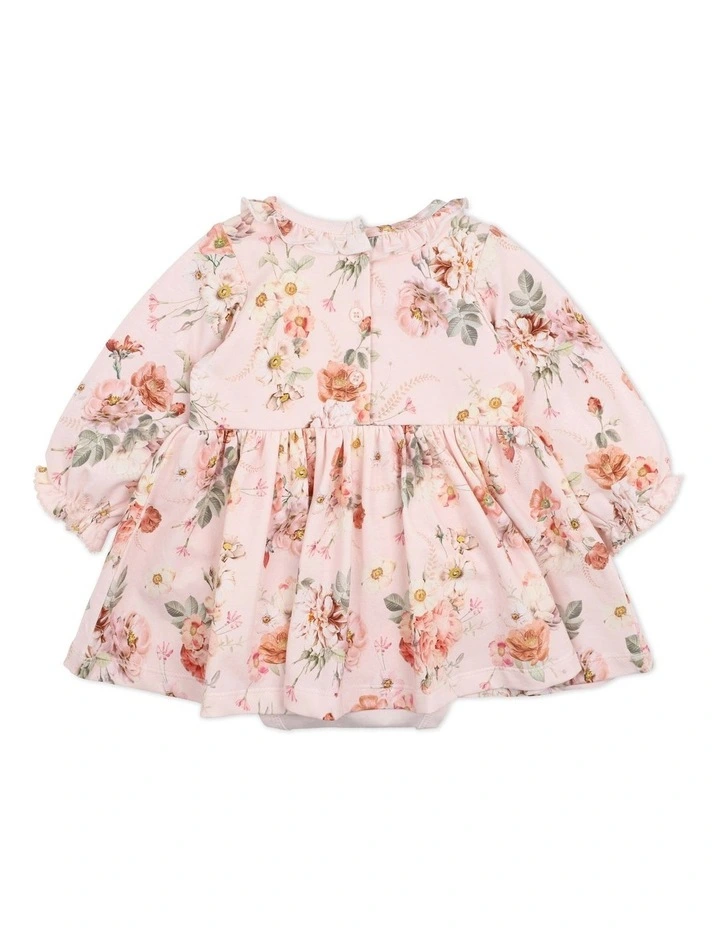 Dotti Print Overlay Dress in Pink