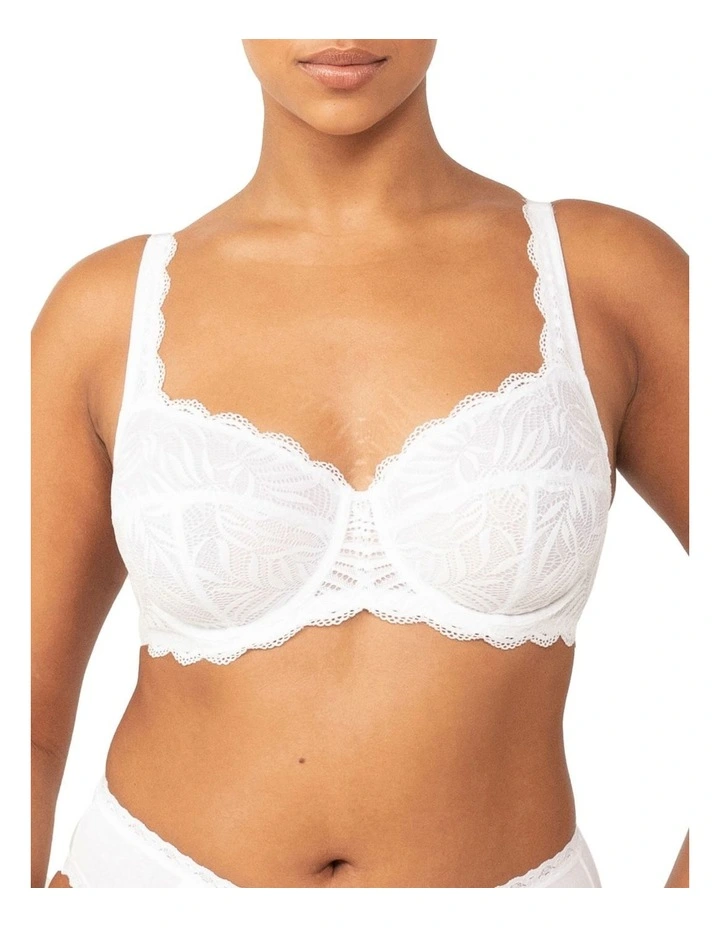 Essential Lace Balconette Underwire Bra in White