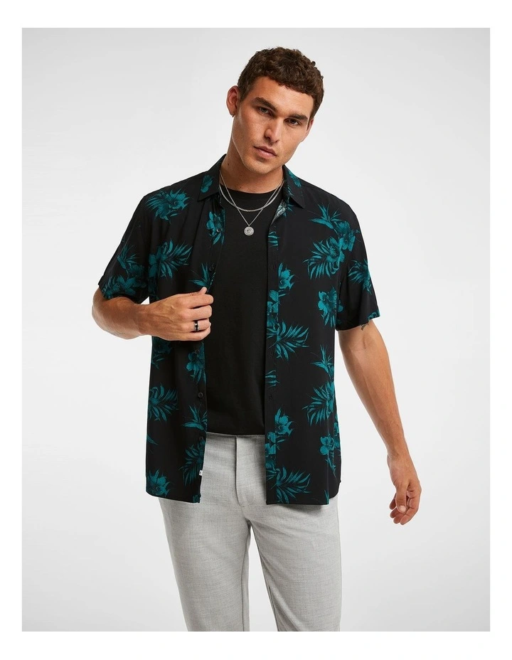 Nico Floral Shirt in Teal