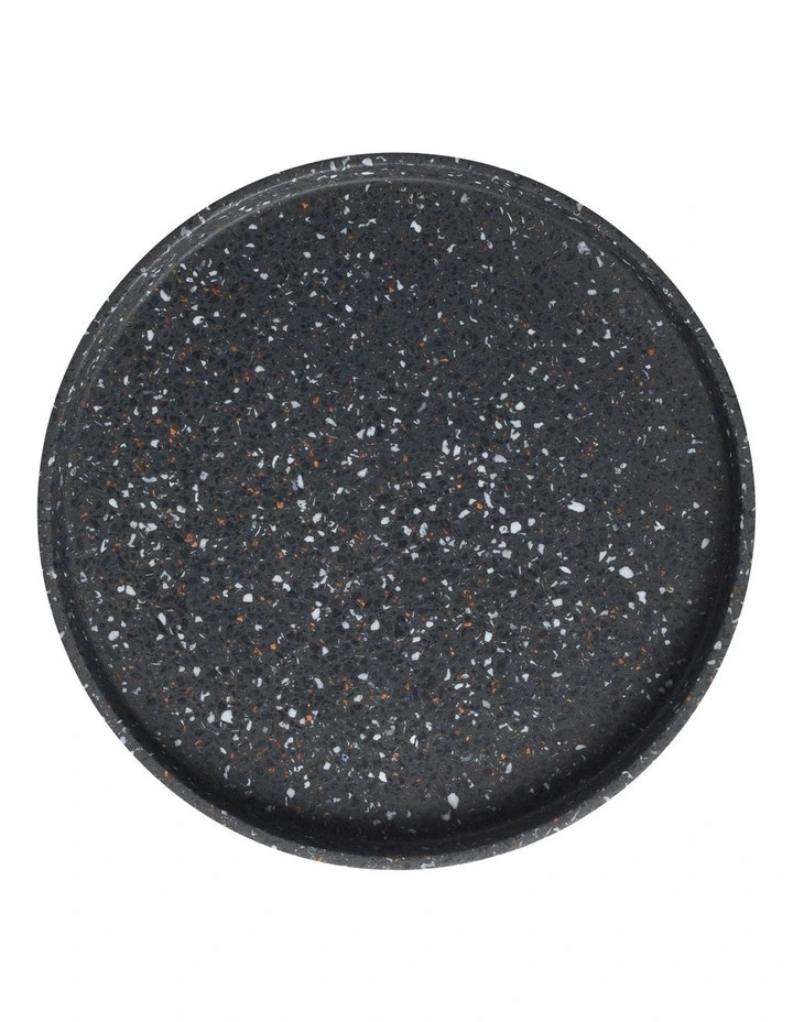 Gift Boxed Livvi Terrazzo Round Serving Tray 26cm in Charcoal