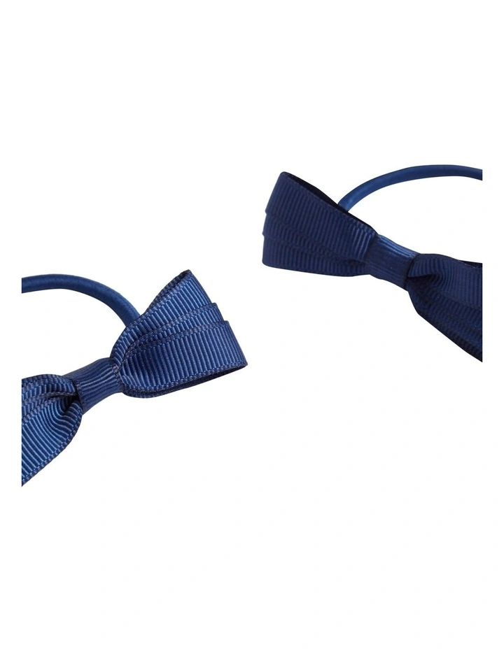 Grosgrain Bow Elastic Pack in Navy