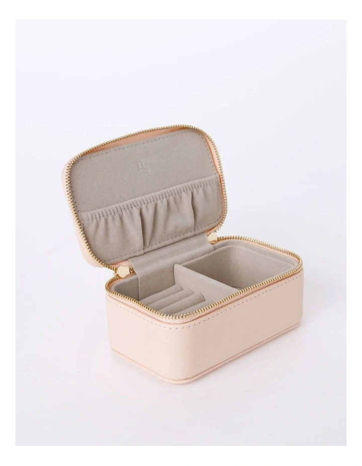 Small Zip Around Jewellery Box in Blush
