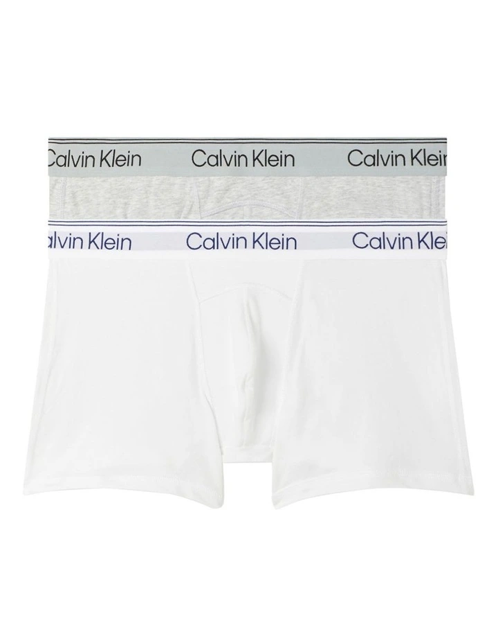 Active Pima Cotton Elastane Trunks 2 Pack in White
