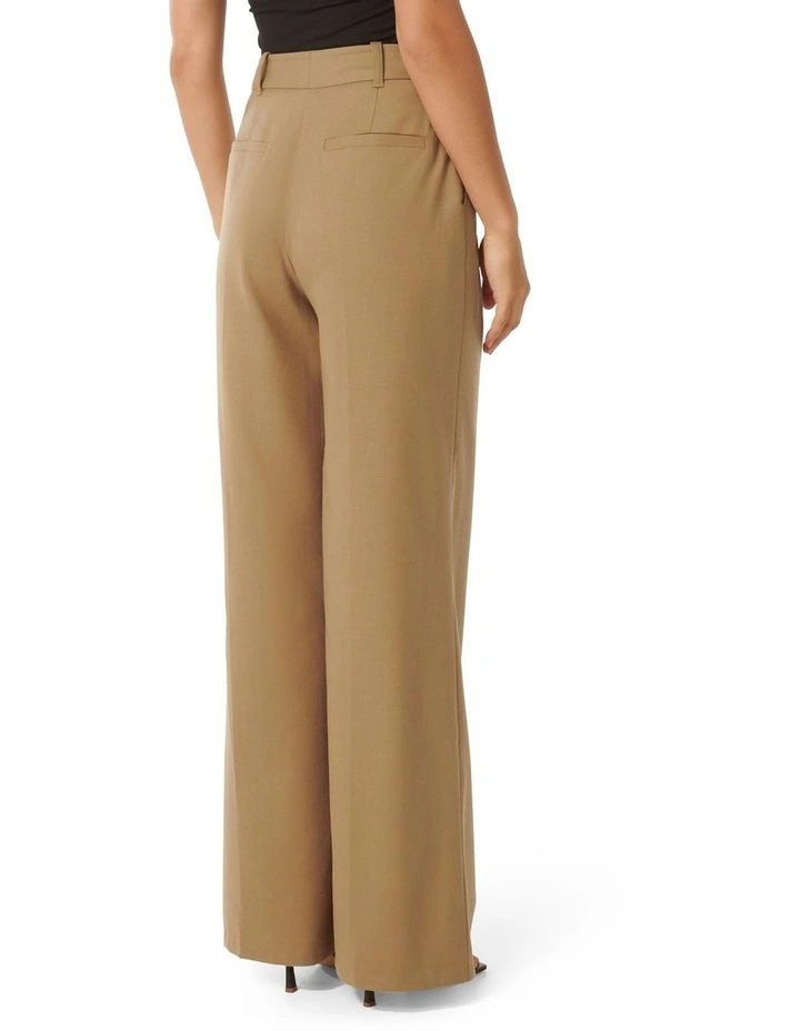 Ena Wide Leg Wool Pants in Camel
