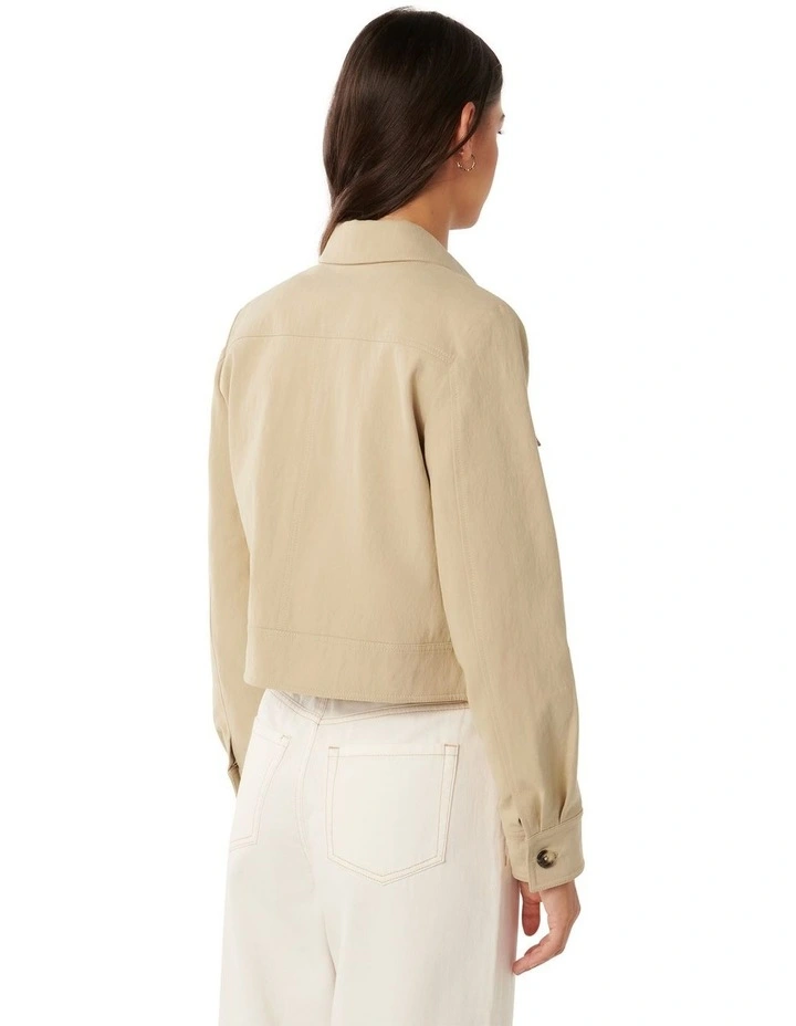 Luca Crop Utility Jacket in Beige