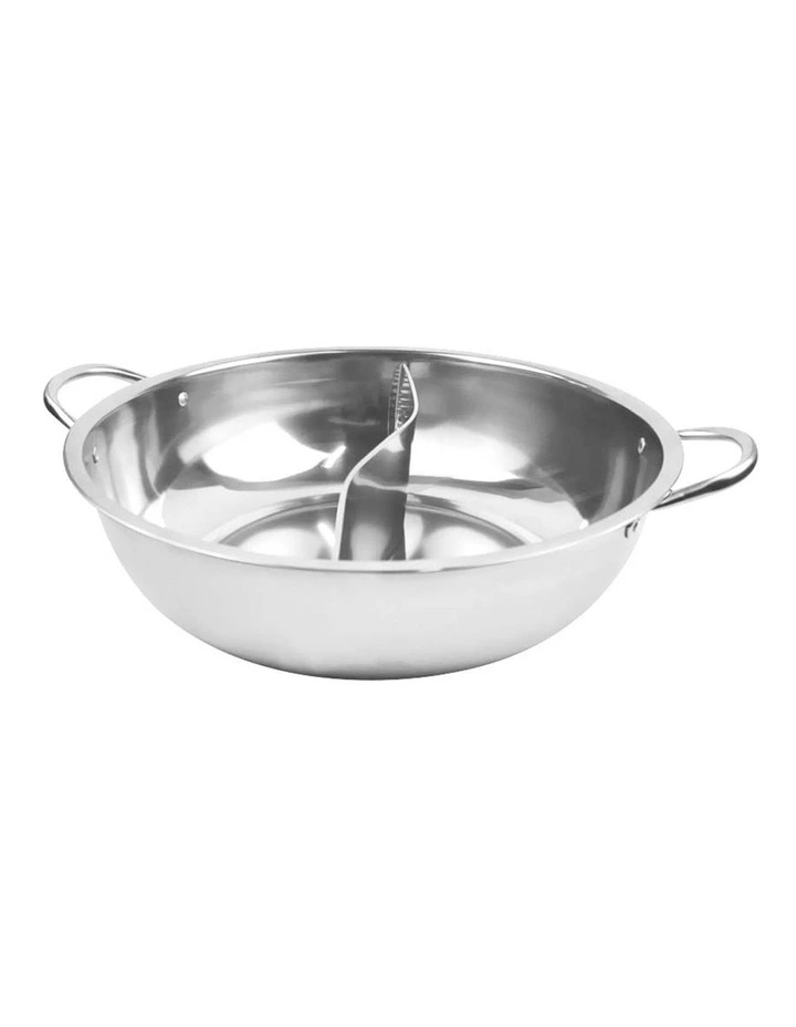 Mandarin Duck Stainless Steel Hot Pot Induction Cooker 34cm in Silver