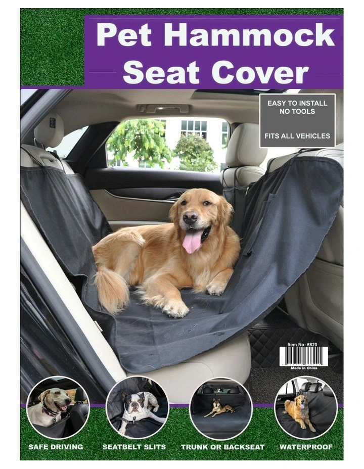 Waterproof Pet Car Back Seat Cover for Dogs/Cats in Black