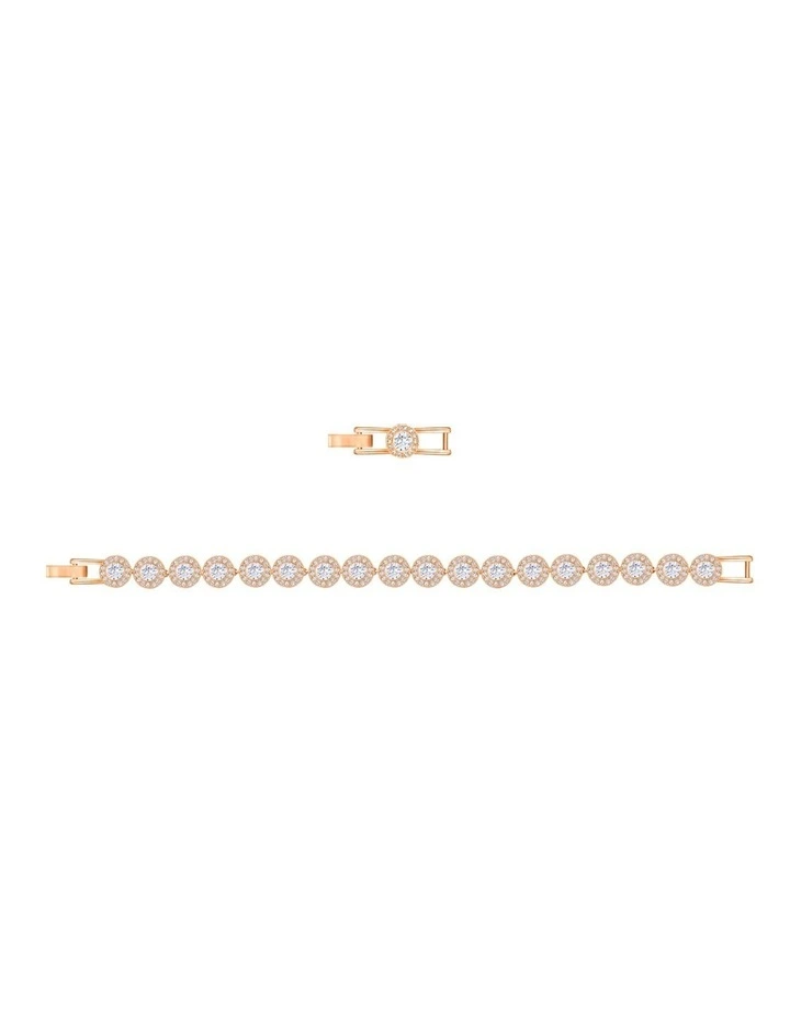 Angelic Bracelet Round Cut Pave Rose Gold-Tone Plated in White