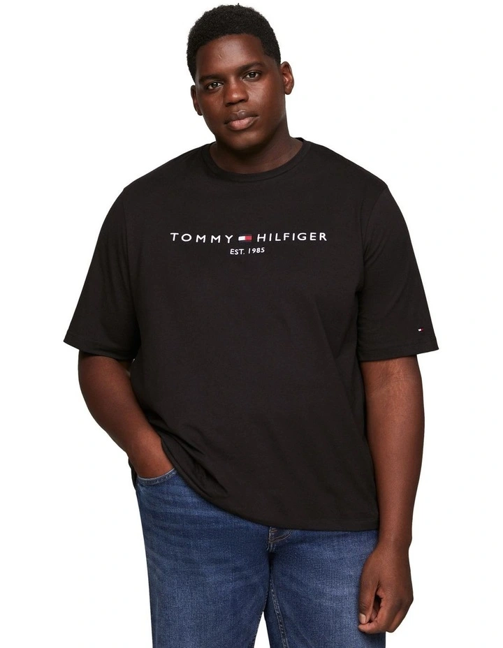 Big And Tall Tommy Logo Tee in Black